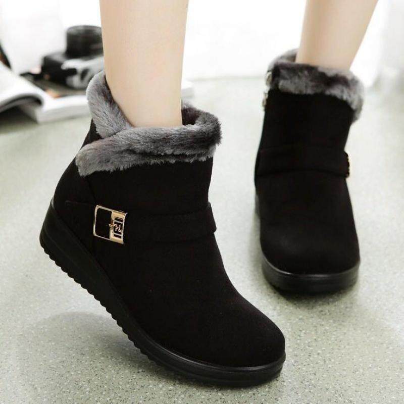 Waterproof Snow Boots for Women Fashion MATURE LEISURE Flat With Round Toe