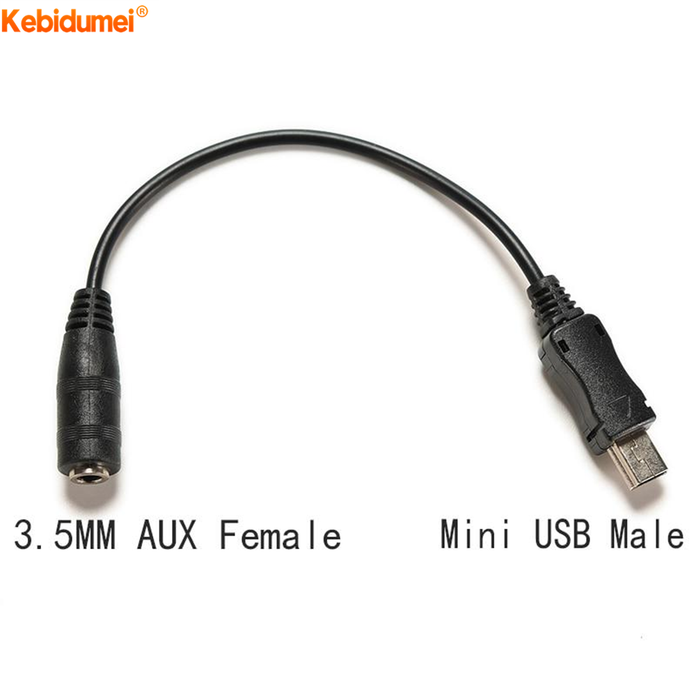 Kebidumei Dây Cáp Âm Thanh Đầu Đực Mini USB Sang Đầu Cái Giắc 3.5Mm Cho Đầu Chuyển Micro Kẹp Chủ Động Cho Máy Ảnh Thể Thao GoPro Hero