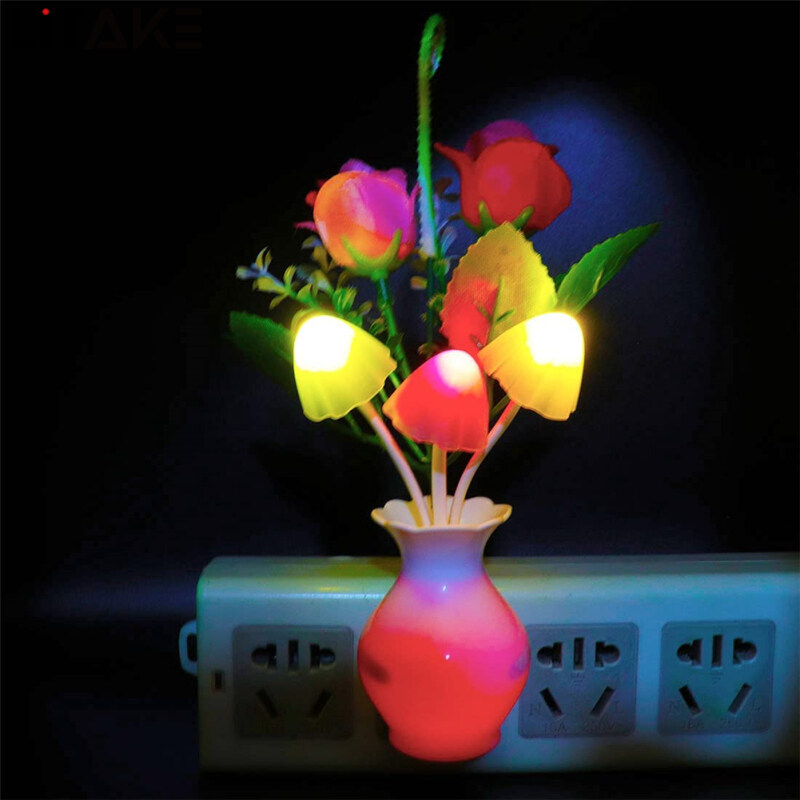LITAKE 0.5w Led Night Light With Auto Sensor Energy Saving Rose Flower