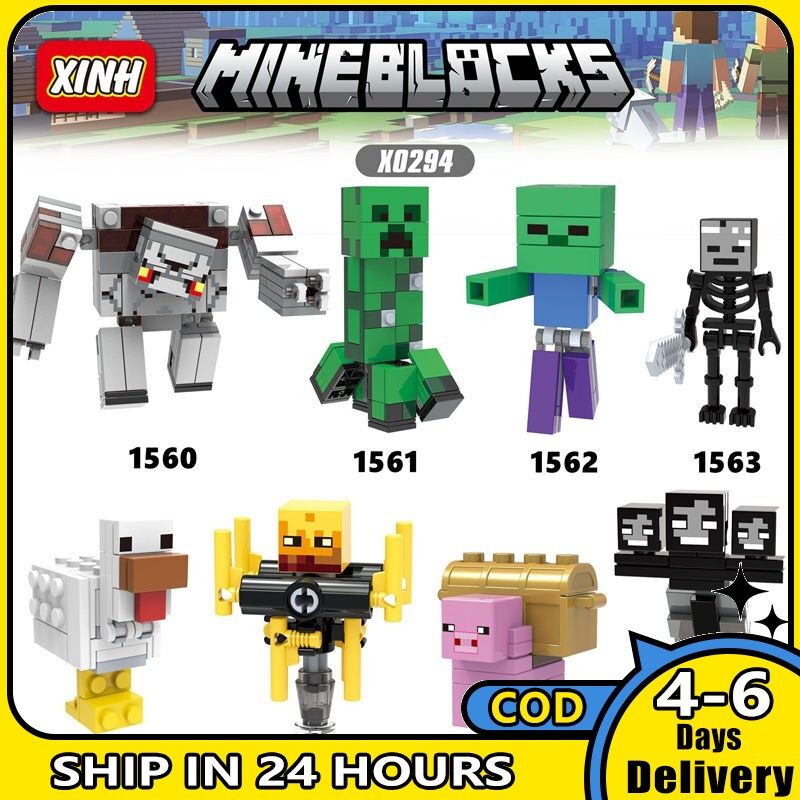 Fast Delivery Mine Craft Building Blocks Toys Minifigures Kids Gift X0294