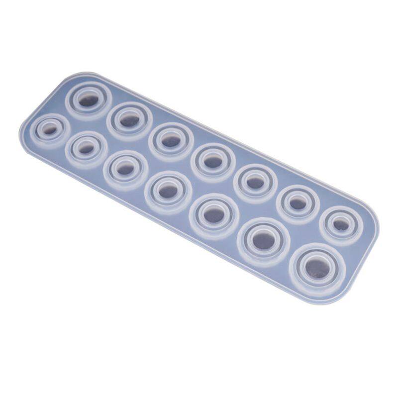 Bộ khuôn nhẫn epoxy pha lê tinh tế khuôn nhựa làm trang sức trong suốt bằng silicon mềm tròn khuôn đúc nhẫn