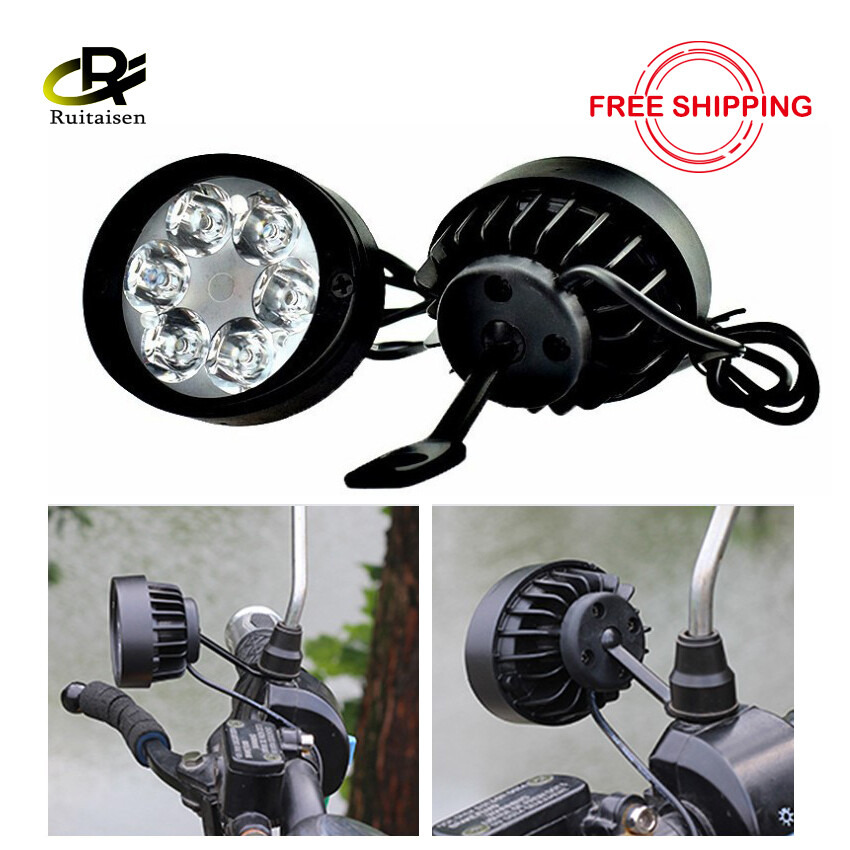 2 chiếc đèn gương chiếu hậu xe máy đèn pha led xe máy, đèn chiếu điểm làm việc 6led đèn xe máy xe tay ga