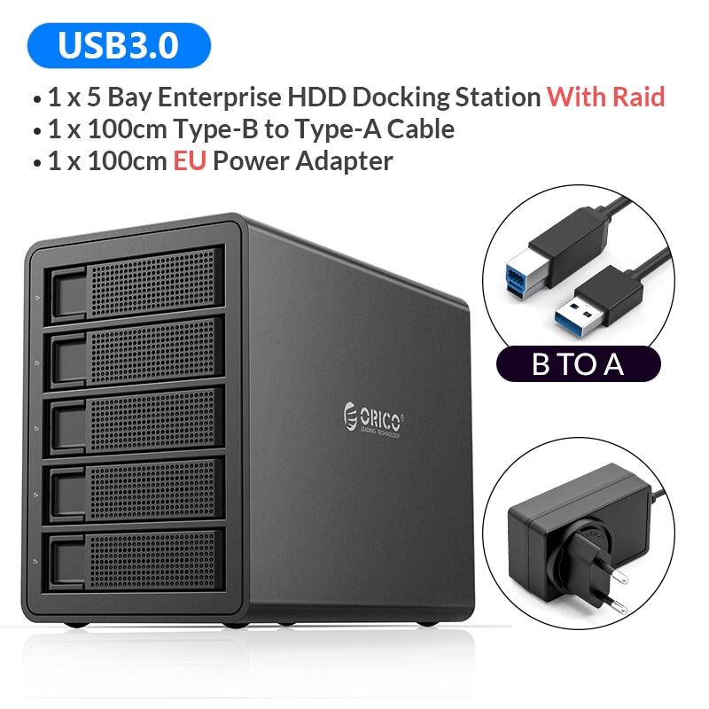 ORICO Ổ Cắm HDD 35 Series 4 Bay 3.5 SATA Sang USB 3.0 Với Vỏ Ổ Cứng Hai Chip Công Suất 150W Tích Hợp