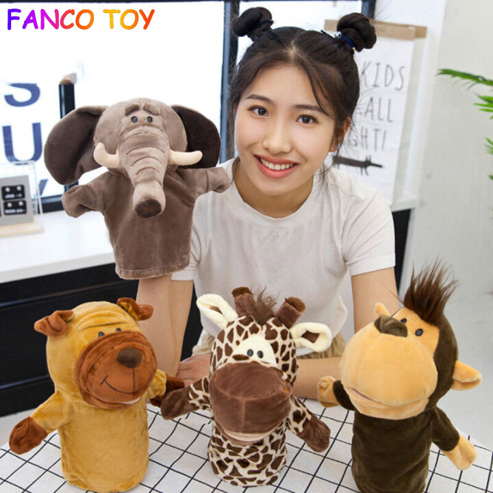 Con rối bàn tay lớn + COn rối ngón tay nhỏ 33 phong cách 1 Bộ Rối tay động vật Thú nhồi bông trẻ em dễ thương voi lione hình con khỉ đồ chơi giả chuyện chơi búp bê Quà Tặng trẻ em