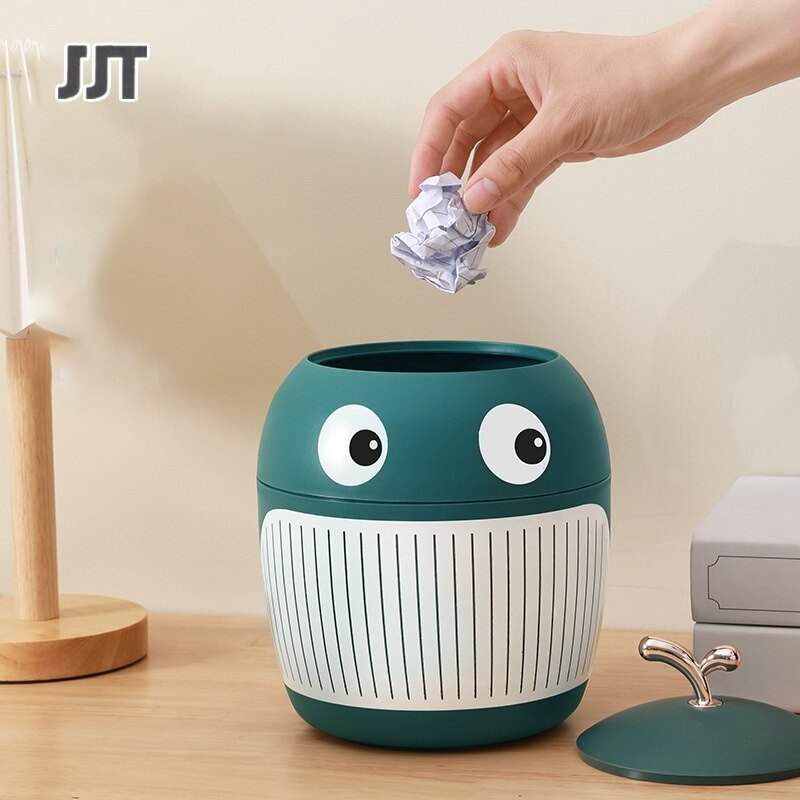 [Small whale desktop trash can light luxury style cute mini office table coffee table storage bucket small table bucket,JJT rubbish bin little whale trash desktop waste bin cute style small office trash storage box small table waste bin multipurpose stora ราคา 87 บาท*ส่งฟรี