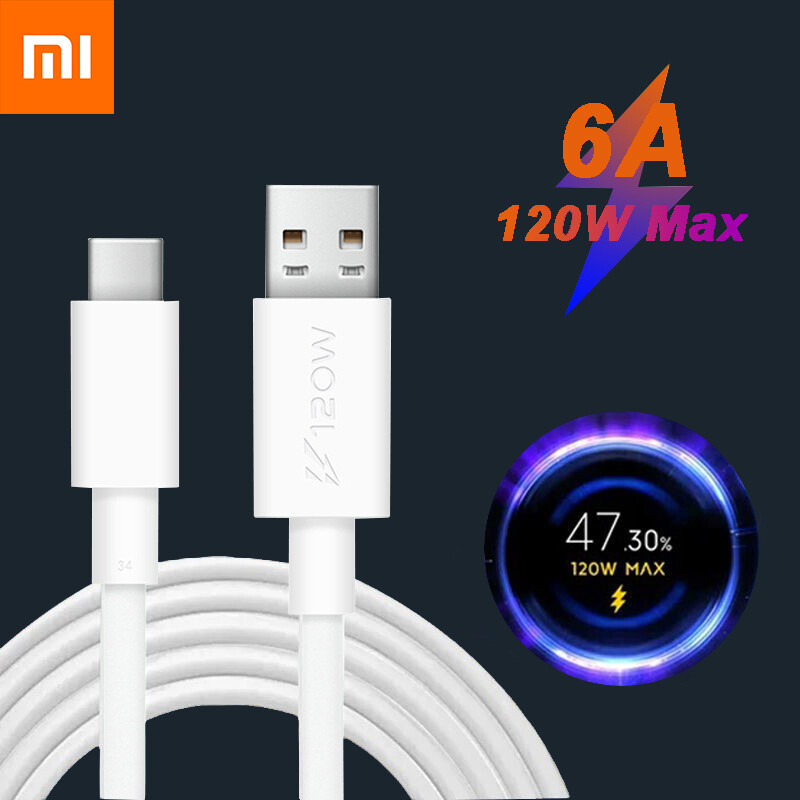 Cáp Sạc Nhanh Turbo Xiaomi 120W 6A Type-C Chính Hãng, Dành Cho Poco M3 X3 Black Shark 3 Mi11 MI10 Mi9 Redmi K40 K30 Pro K20 Note 10 9T 8 Pro