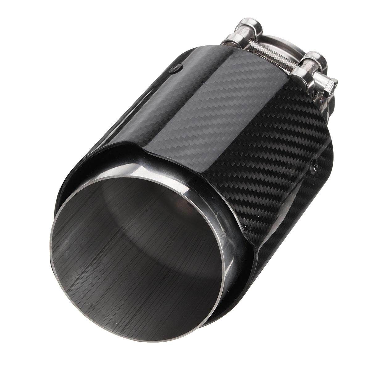 Generic 2 PCS 66mm101mm Universal Carbon Fiber Car Auto Exhaust Pipe