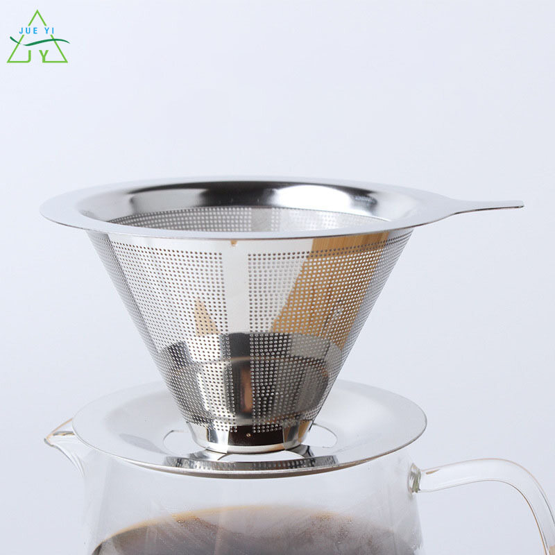 Ks lưới lọc cà phê vàng mạ titan thép không gỉ máy pha cà phê nhỏ giọt hình nón