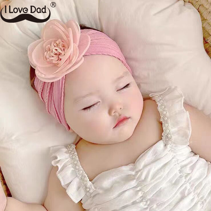 Soft Cotton Kids Headands Baby Newborn Elastic Big Flower Solid Headwear Hair Accessories ราคา 57 บาท*ส่งฟรี