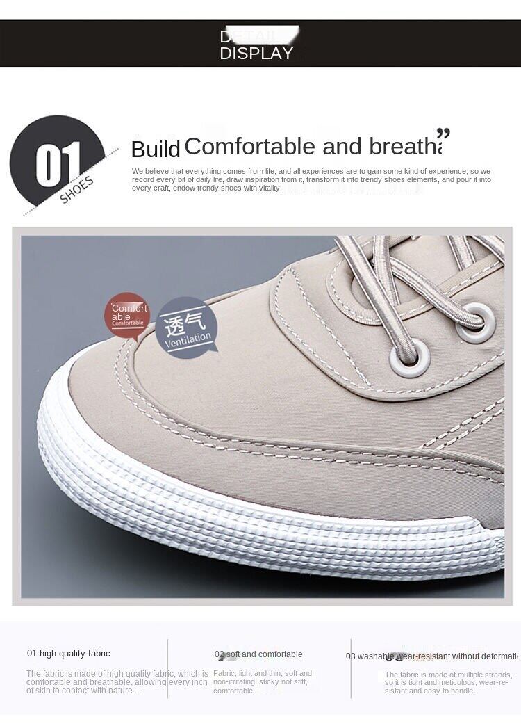 Cloth shoes men's 2021 new canvas shoes men's shoes summer breathable soft bottom wild white shoes Korean fashion sneakers