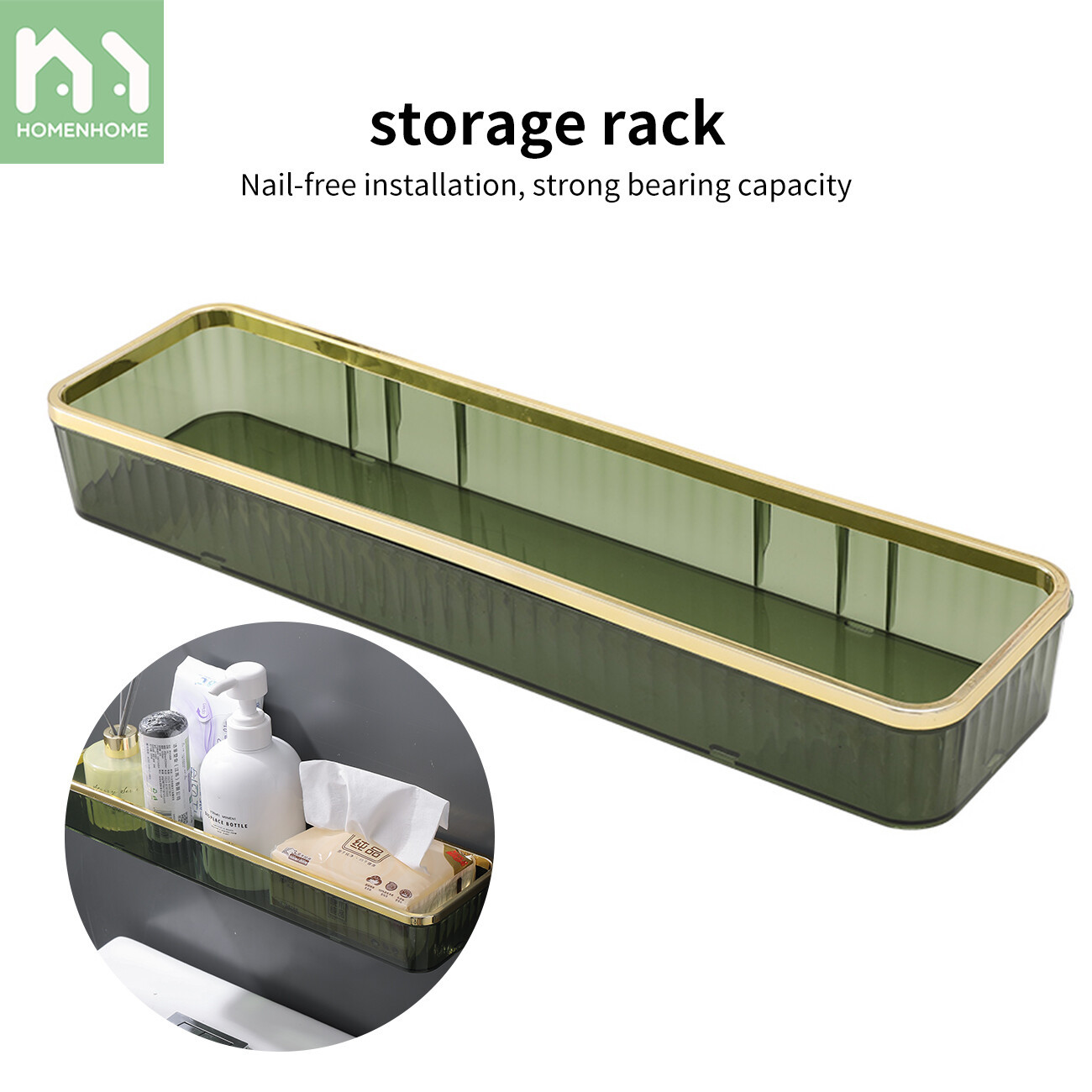 Homenhome kệ nhà vệ sinh kệ treo tường phòng tắm giá để bàn giặt không thủng