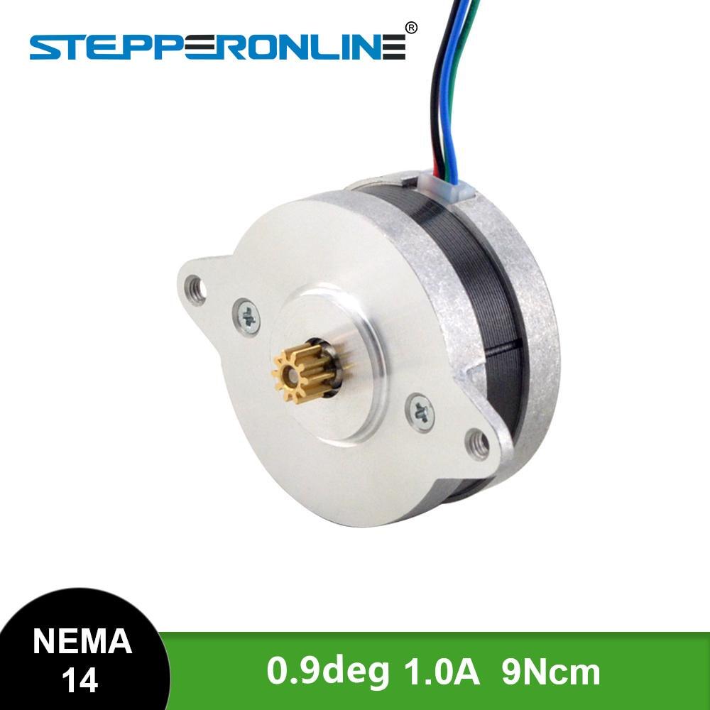 400 steps/rev STEPPERONLINE Nema 14 Stepper Motor 0.9deg 0.4A 11Ncm/15.6oz.in Bipolar 4-wires 