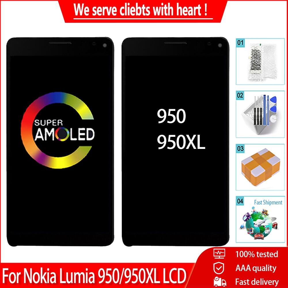 AMOLED cho Nokia Lumia 950 950 XL Màn hình LCD với màn hình cảm ứng số hóa Bộ bảng điều khiển bộ phận thay thế dụng cụ miễn phí