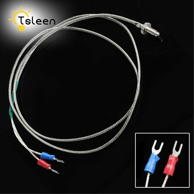 1 Meter 3.3ft K Type Screw Thermocouple Temperature Controller 0 To 800 Degree Celsius Sensor Probe With Two Fork Terminal