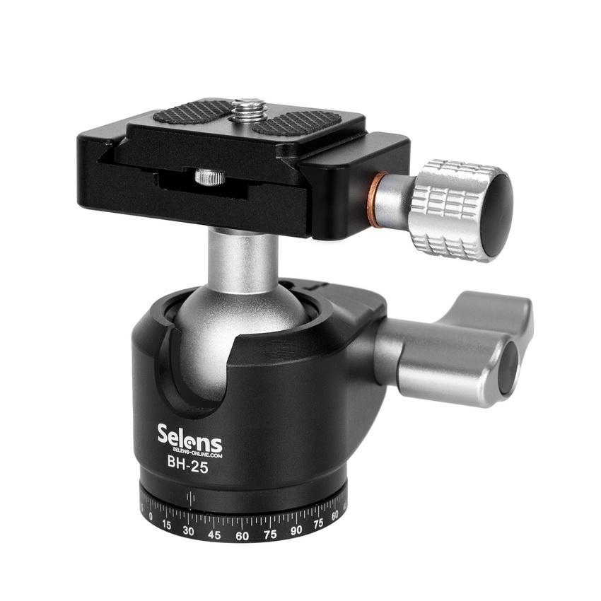 Selens BH-25 Slide Rail Panoramic Damping Tripod Ball Head Quick Release With Double Insurance Head