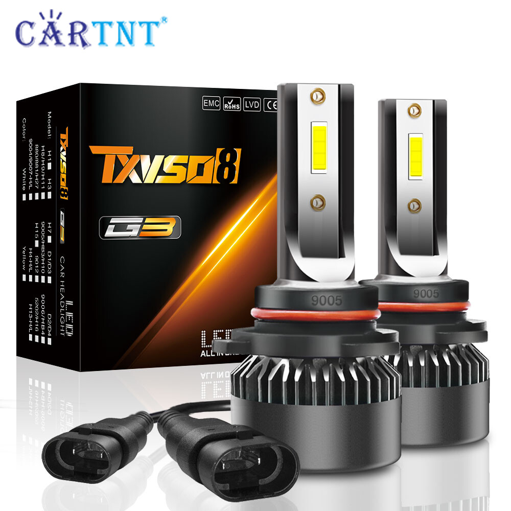 CarTnT 2 Chiếc Đèn Xe Hơi Đèn LED H4 H7 20000LM H1 H8 H11 Cho Bóng Đèn Pha Ô Tô HB3 HB4 9005 9006 9012 HIR2 120W Bóng Đèn LED 12V