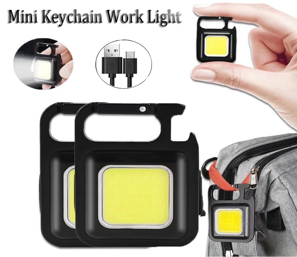 Đèn cob chính hãng móc khóa cob mini đèn pin mini led 500lm móc khóa đèn làm việc led 30 cob đèn làm việc cob sạc được loại c đa năng/móc khóa mini đèn led cho câu cá cắm trại ngoài trời/đèn pin an ninh ban đêm 200/500/600mah