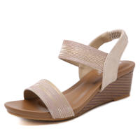 Siketu Brand Original 2022 Womens Summer Slanted Heel Wedge Sandals Casual Womens Shoes Plus Size Shining Shoes