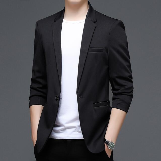 Áo Khoác Blazer Màu Trơn Cổ Điển Mới 2022 Áo Khoác Vest Nam Phiên Bản Hàn Quốc Quần Áo Nam Jaqueta Masculina Dáng Ôm Thường Ngày J693 1112