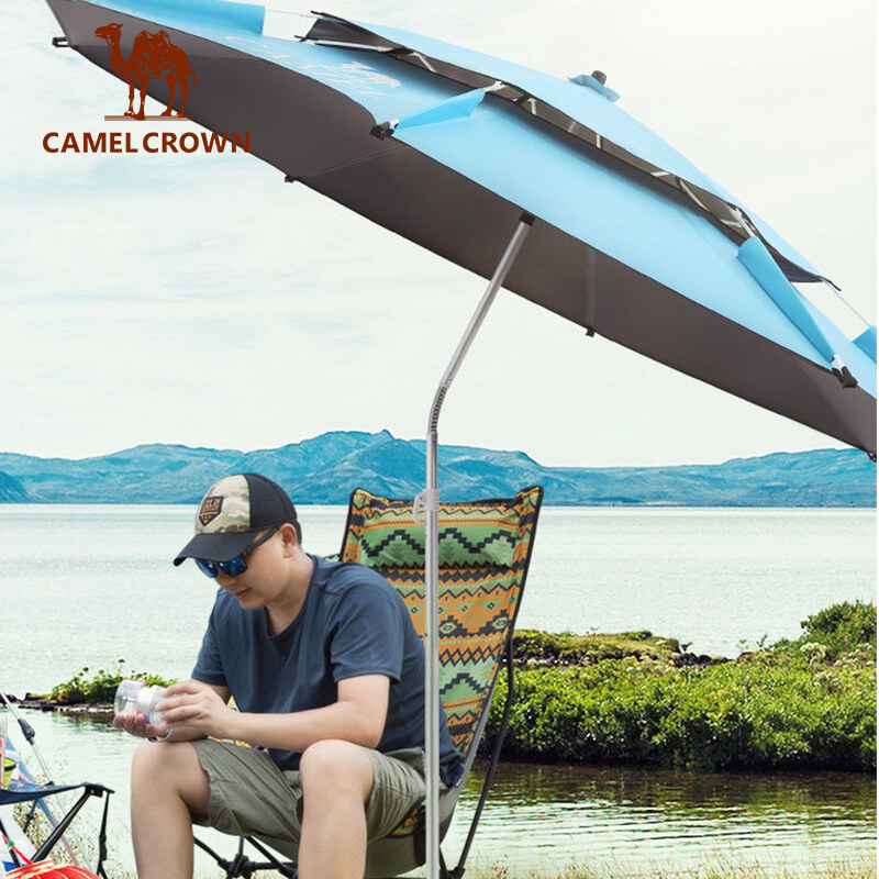 【COD】CAMEL CROWN Ô Câu Cá Bãi Biển Ngoài Trời Nhẹ 1.8M Ô Cắm Trại Che Nắng 360 ° Điều Chỉnh Được Cầm Tay