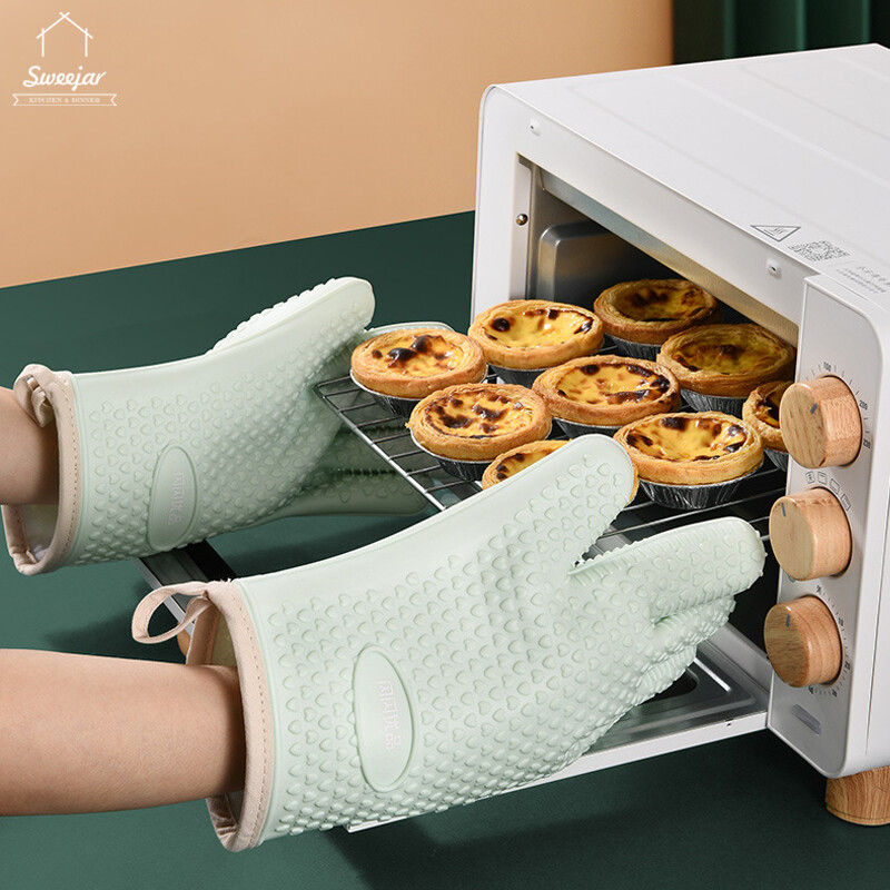Găng Tay Cotton Silicon Hình Hũ Ngọt Găng Tay Chống Trượt Cách Nhiệt Chống Thấm Nước Cho Lò Nướng 1PC