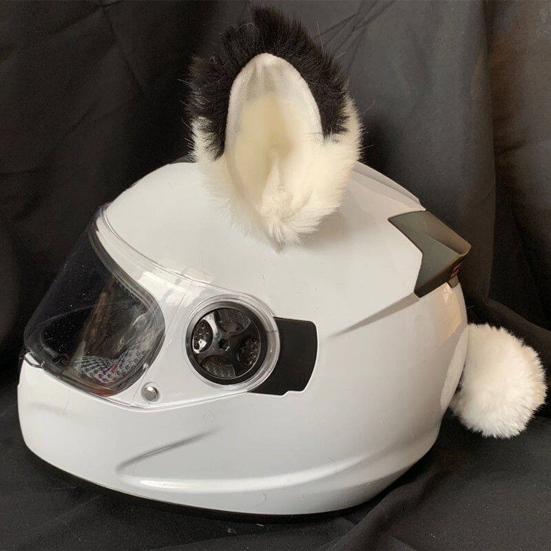 Décoration de casque de Moto En peluche, oreilles de chat mignonnes