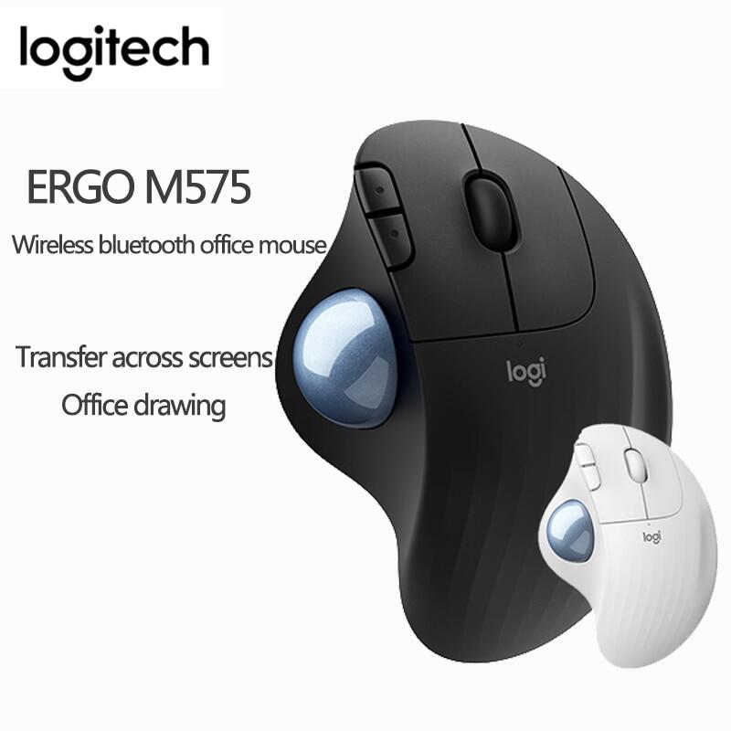 Logitech chuột công thái học không dây trackball ergo m575 chuột không dây 2.4 ghz 5 nút dành cho văn phòng vẽ phụ kiện máy tính cho pc