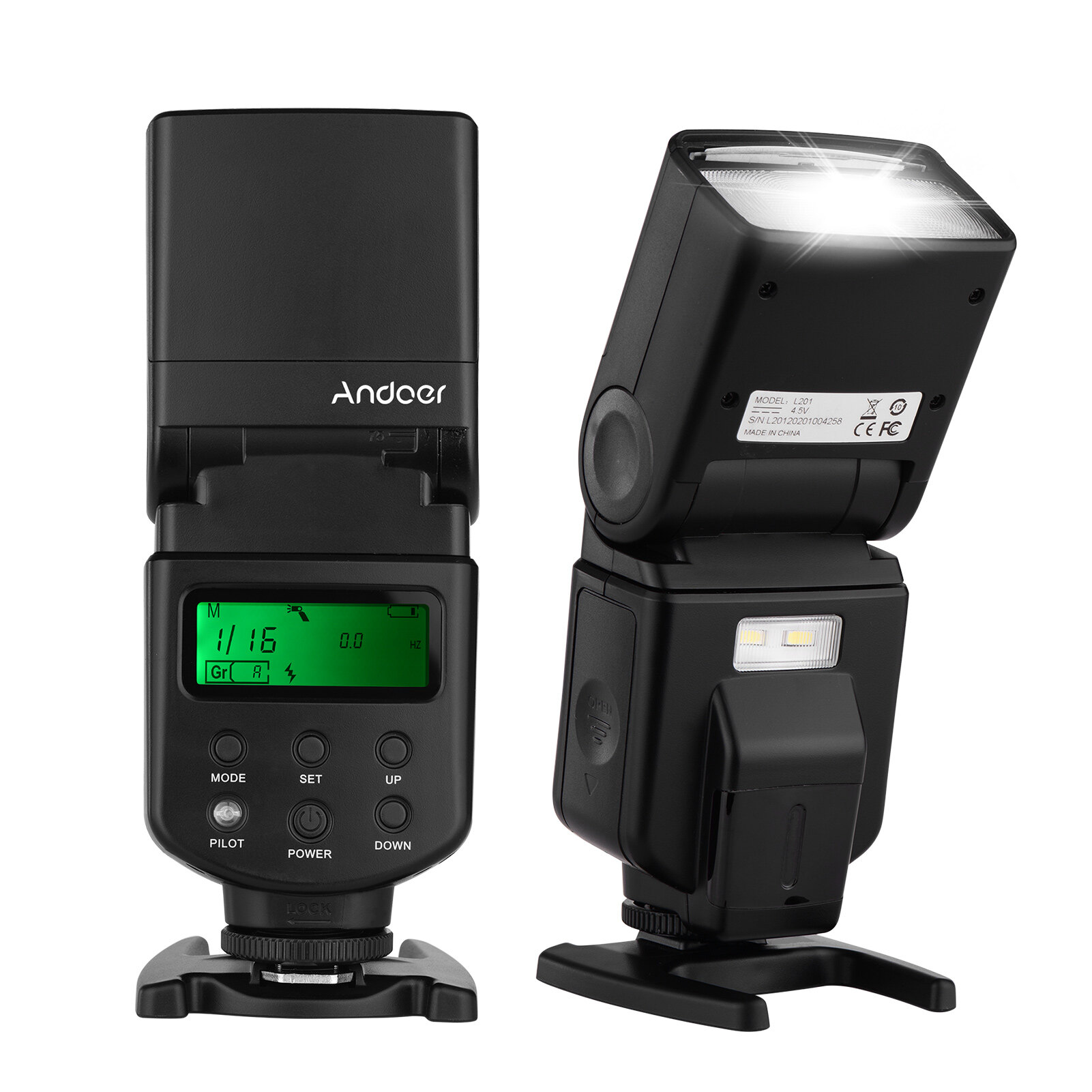 Andoer đèn flash speedlite thông dụng, đèn led lấp đầy có thể điều chỉnh gn40 trên máy ảnh flash có giá đỡ thay thế dành cho máy ảnh dslr canon nikon olympus pentax