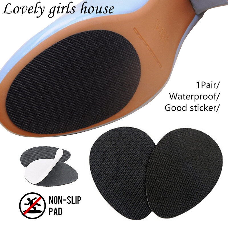 【♡Lovely girls house♡】2 Pairs Insole Wear-resistant Tendon Rubber Sole Non-slip Stickers High Heels Forefoot Anti-skid Pad Sole Anti-slip Pad Unisex