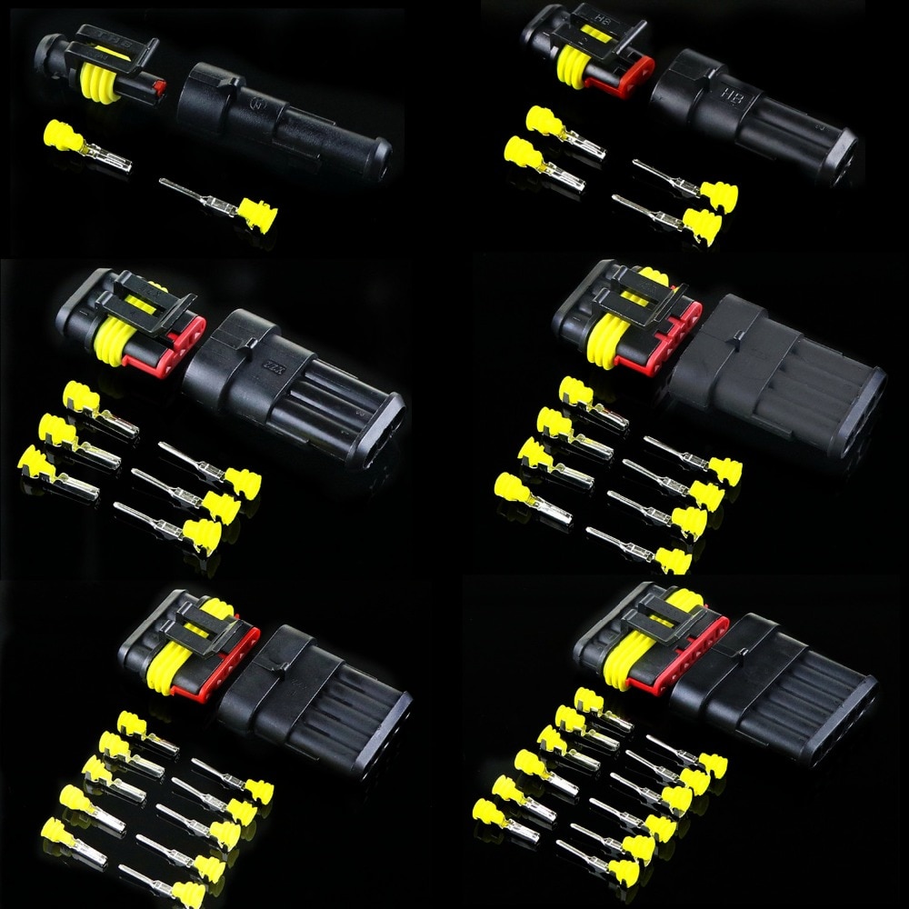 【COOL】 Phích cắm chống thấm nước dây đầu nối chống thấm nước pin 2 2 Bộ-5 bộ chân điện cho xe Bộ amp cách 1/2/3/4/5/6 con dấu kết nối điện