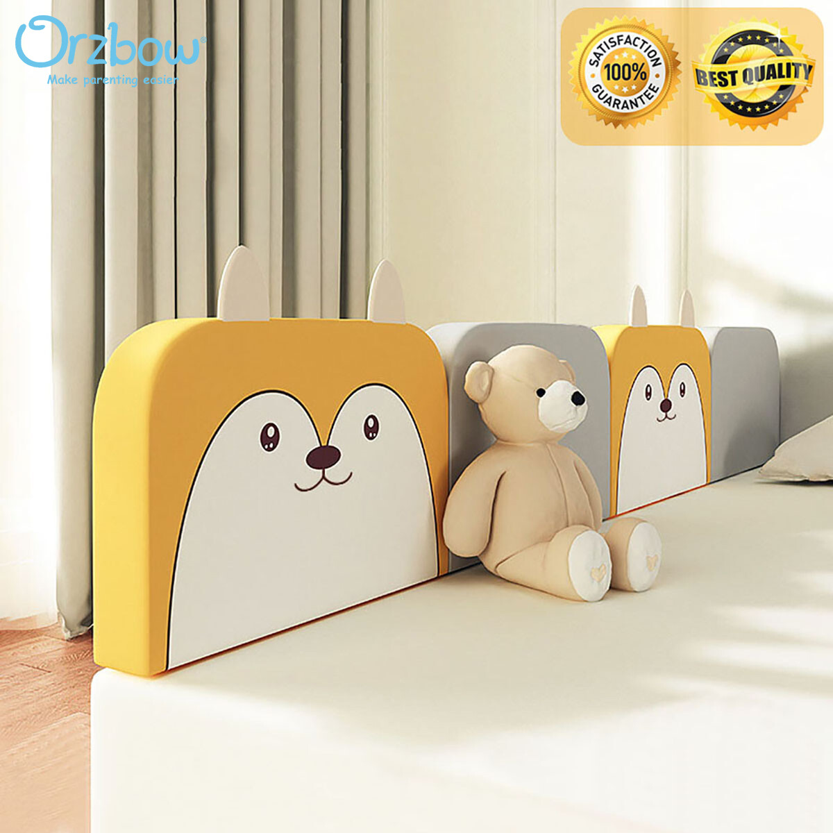 Orzbow Baby Bed Bumper Soft Anti-collision Bed Guardrail For Toddlers -1 Pc(Size:50cm / 60cm)