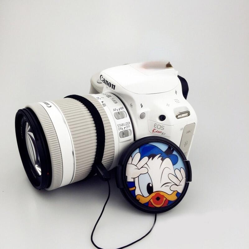 62 67 72 77mm 3D máy ảnh hoạt hình Nắp đậy ống kính cho Canon Nikon
