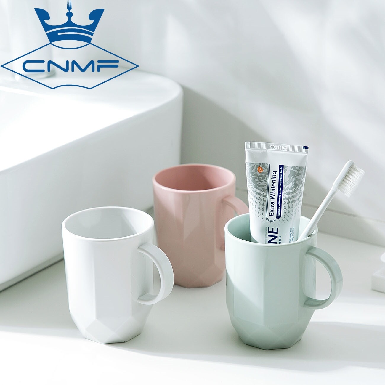 Cốc Đôi Đơn Giản CNMF Có Tay Cầm, Cốc Nhựa Gia Dụng