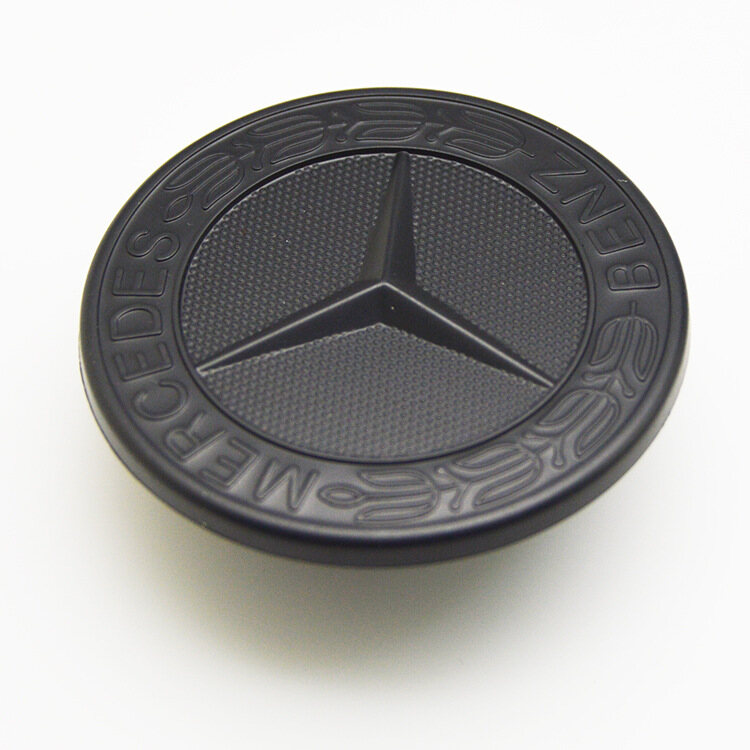 Mờ toàn bộ Đen Lúa Mì 57Mm mui xe Nắp ca-pô Logo Cho Mercedes Benz C E S Class W204 W212 bọc động cơ Ngang Biểu Tượng Phía Trước Huy Hiệu