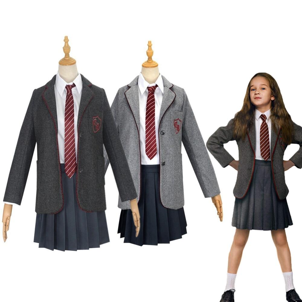 Movie Matilda Cosplay Costume Girls School Uniform Coat Skirt Roald Dahl s