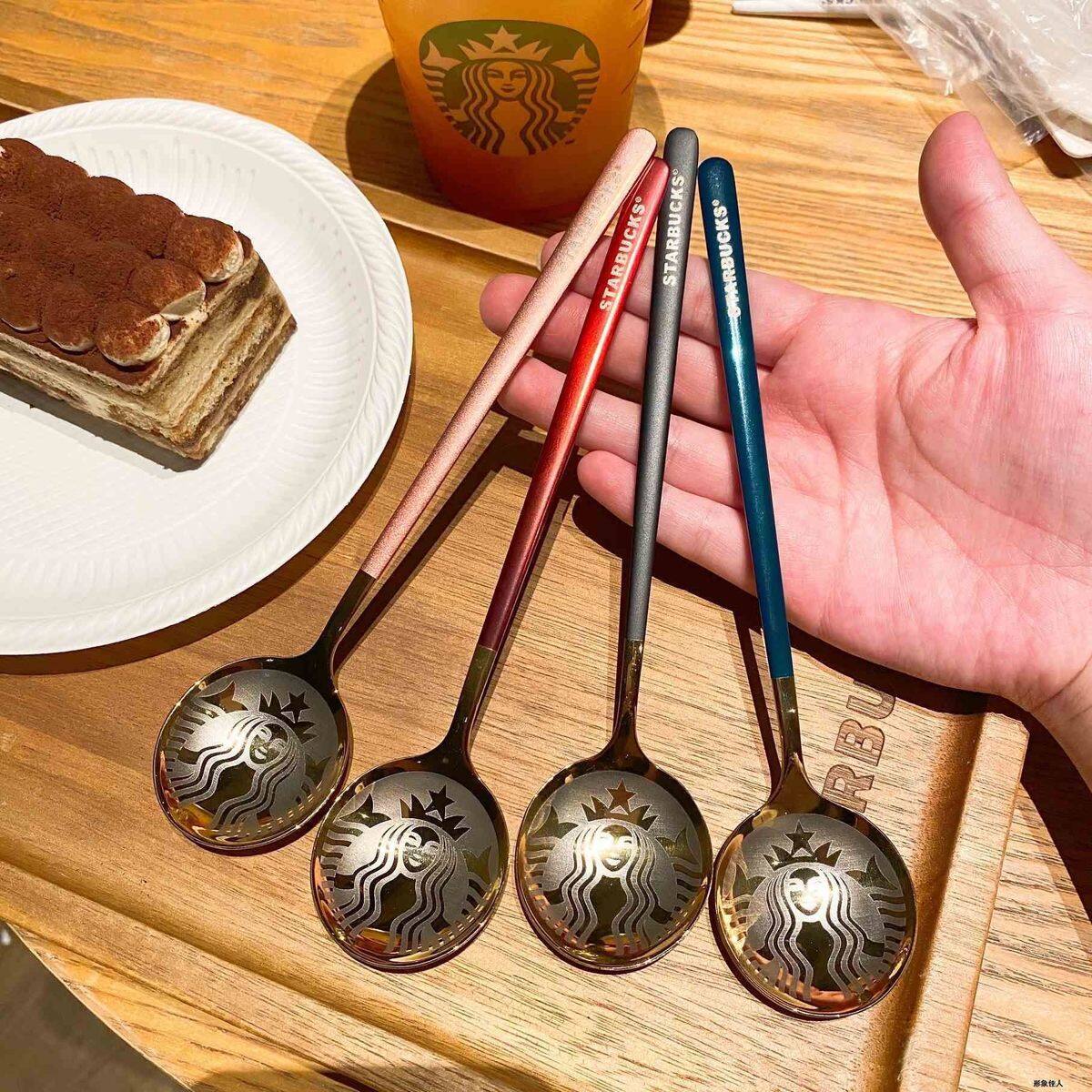 Starbuck Muỗng Cà Phê 15Cm 304 Cốc Thép Muỗng Nữ Thần Món Tráng Miệng Thìa Khuấy Quà Tặng Cho Cặp Đôi