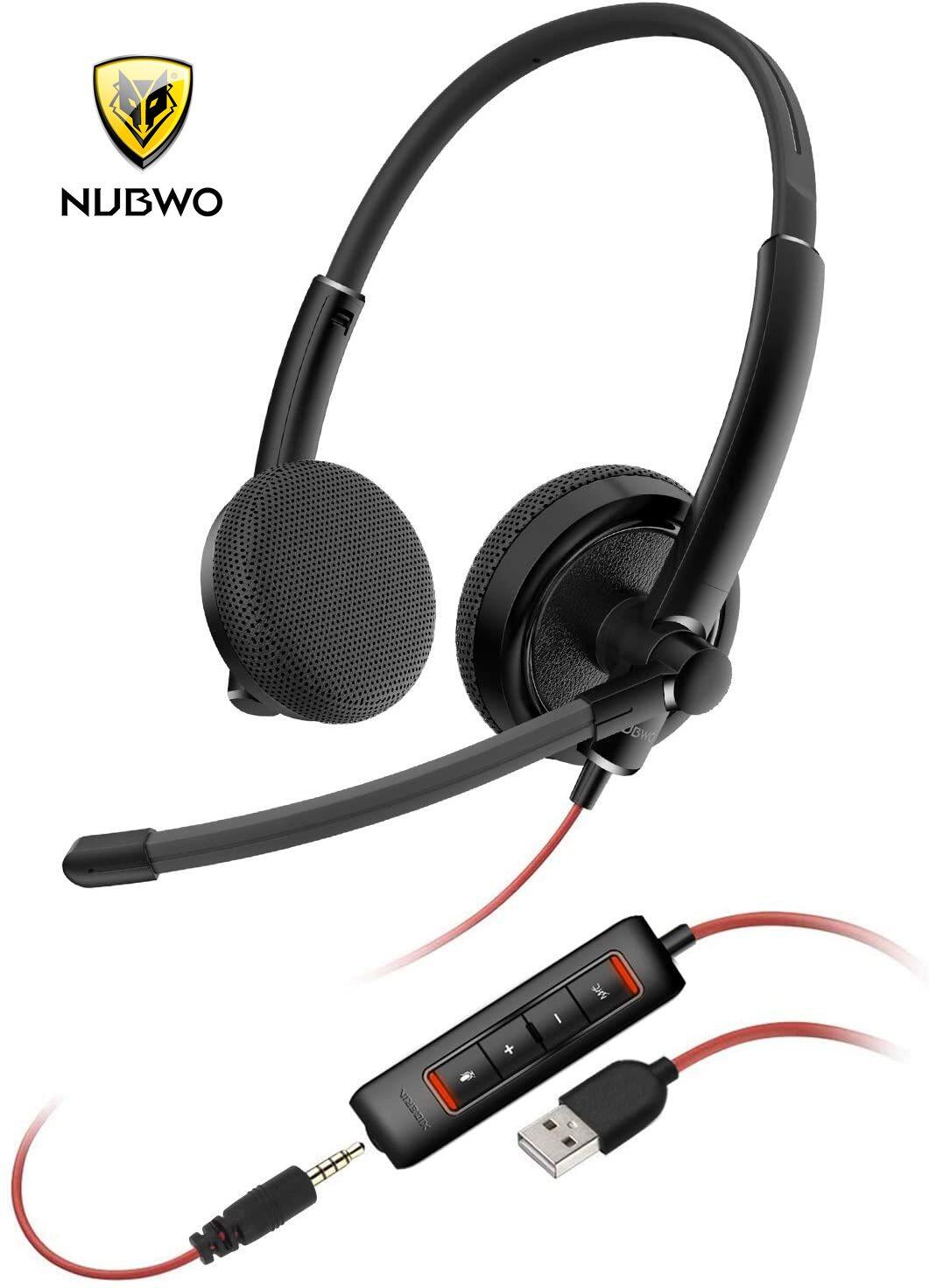 Tai Nghe USB NUBWO HW01/ Tai Nghe Máy Tính 3.5Mm Có Micrô, Tiếng Ồn Noise Cancelling, Trọng Lượng Nhẹ PC Tai Nghe Tai Nghe Có Dây, Tai Nghe Doanh Nhân, Tai Nghe Máy Tính Văn Phòng Cho Điện Thoại Di Động