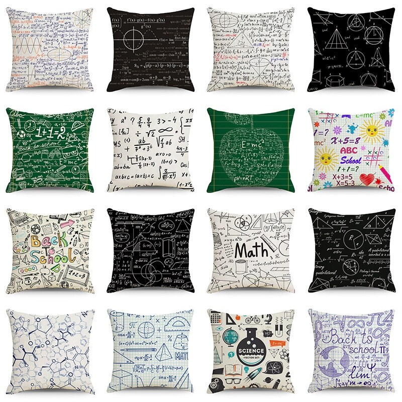 HOT W Mathematical Physics Chemistry Equation Cushion Cover Personality