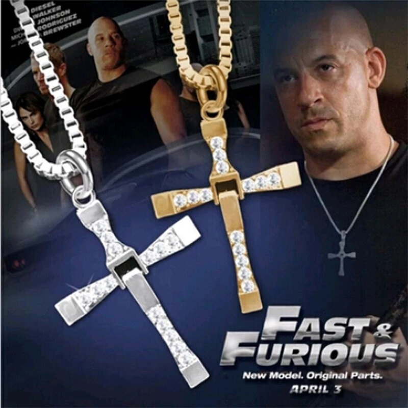 Fast And Furious Toretto Necklace Silver Cross Chain Necklace Fast