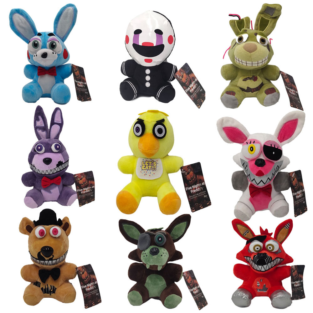 Đồ Chơi Nhồi Bông Năm Đêm 18cm Tại Freddy, Gấu Freddy Ác Mộng Mọi Nhân Vật Gấu Freddy Bonnie Chica Foxy FNAF Thú Nhồi Bông Búp Bê Đồ Chơi Quà Tặng Cho Trẻ Em
