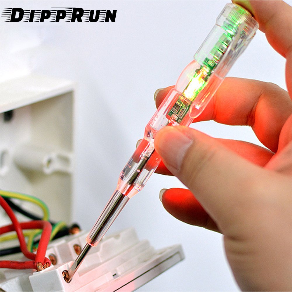 Dipprun Bút thử điện thông minh Bút thử điện AC không tiếp xúc cảm ứng Bút thử điện Vôn kế Thiết bị dò điện điện tuốc nơ vít chỉ số