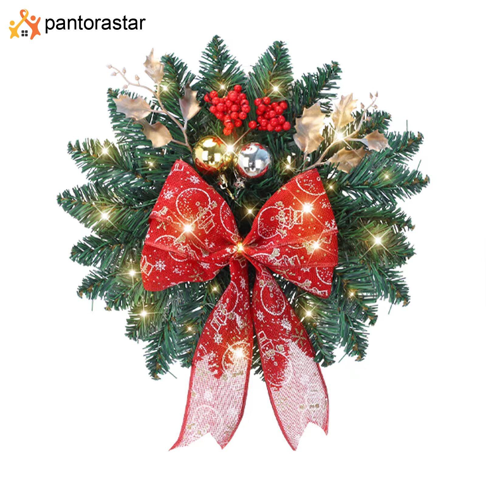 christmas wreath with solar lights