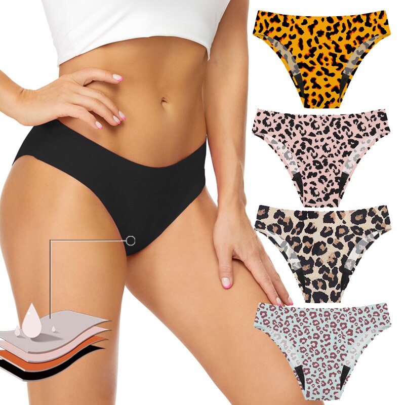 [HOT 2023] Girls Seamless Swimwear Menstrual Panties 4-Layer Leakproof Sexy Leopard Bikini Fast Absorption Summer Beachwear Period Swimsuit ราคา  621 บาท*ส่งฟรี