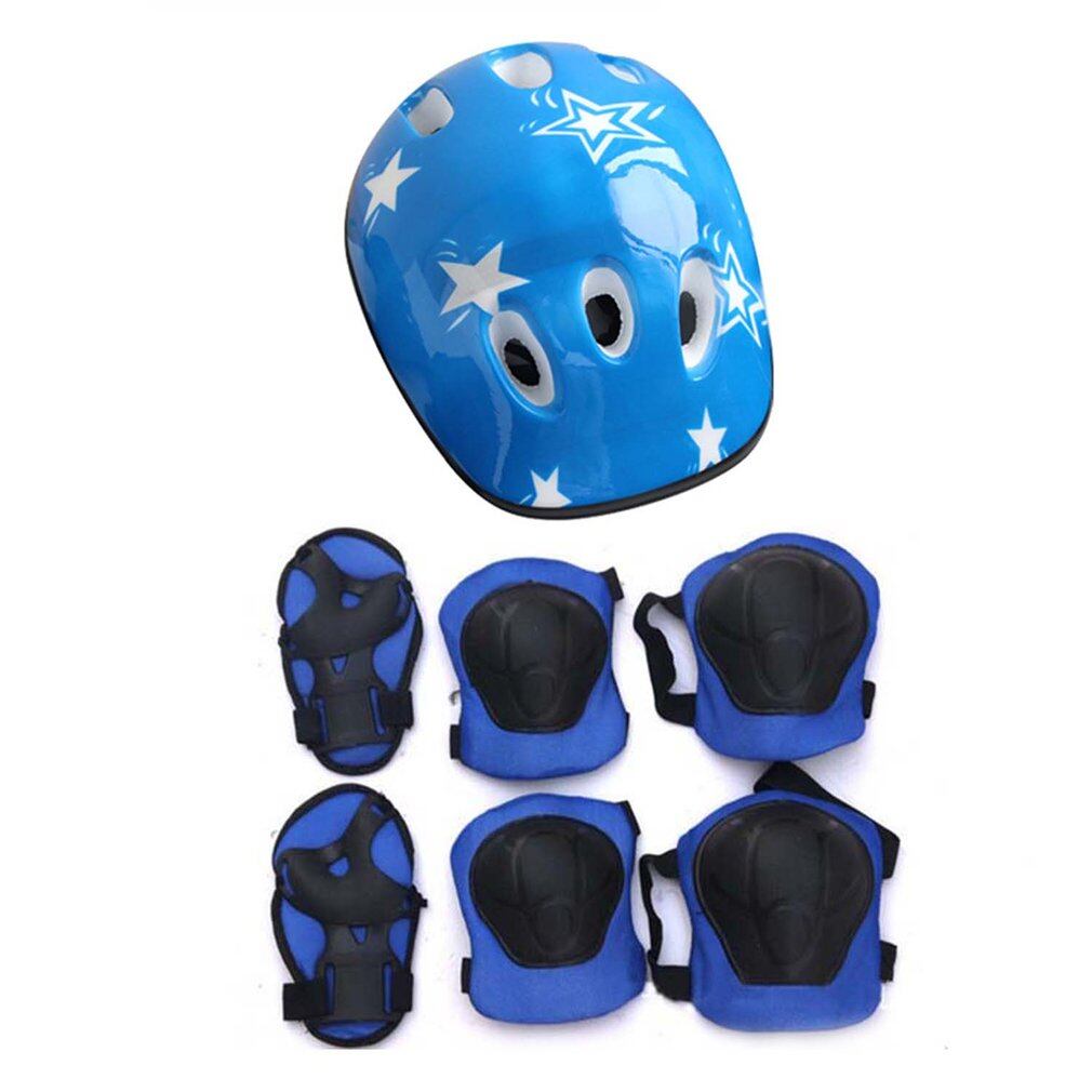 Bộ Đồ Bảo Hộ Trẻ Em Thông Dụng 7 Cái/bộ Miếng Đệm Đầu Gối Đạp Xe Trượt Patin Thoải Mái Bộ Đệm Khuỷu Tay