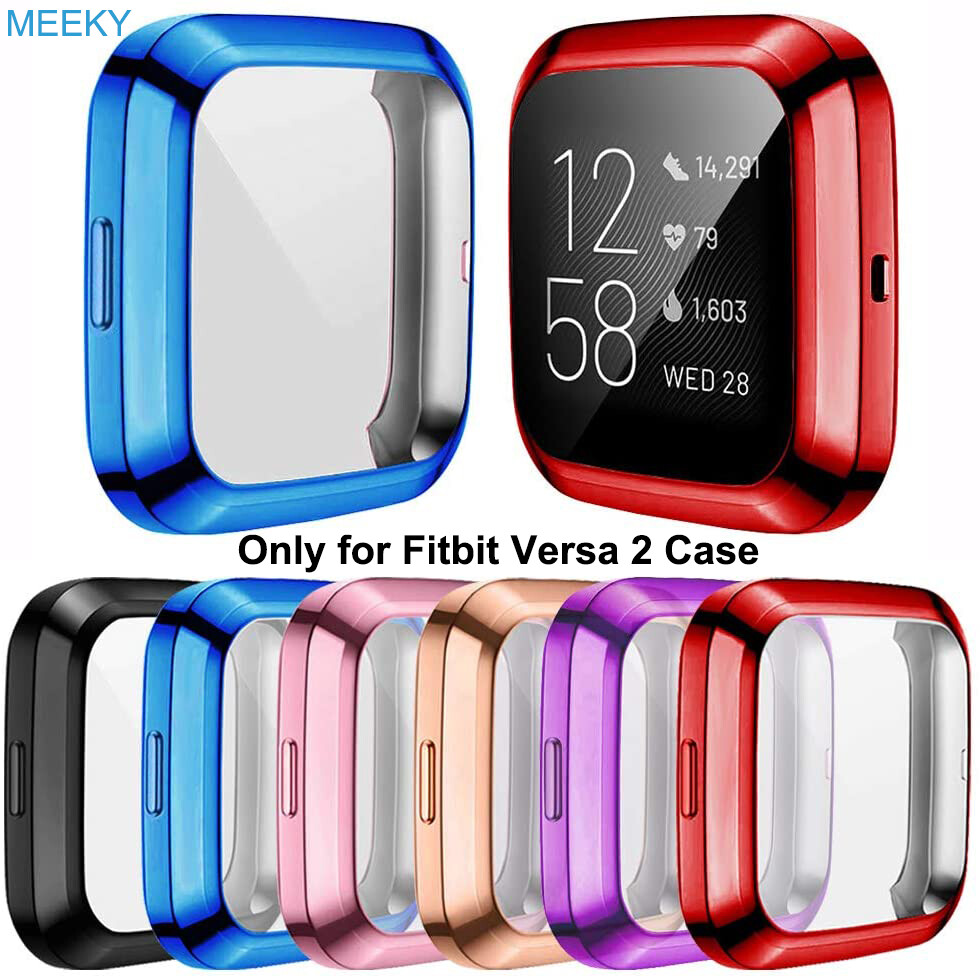 Ốp bảo vệ màn hình meeky, đồng hồ thông minh fitbit versa 2 tương thích, ốp bảo vệ mạ tpu xung quanh phụ kiện ốp chống trầy xước