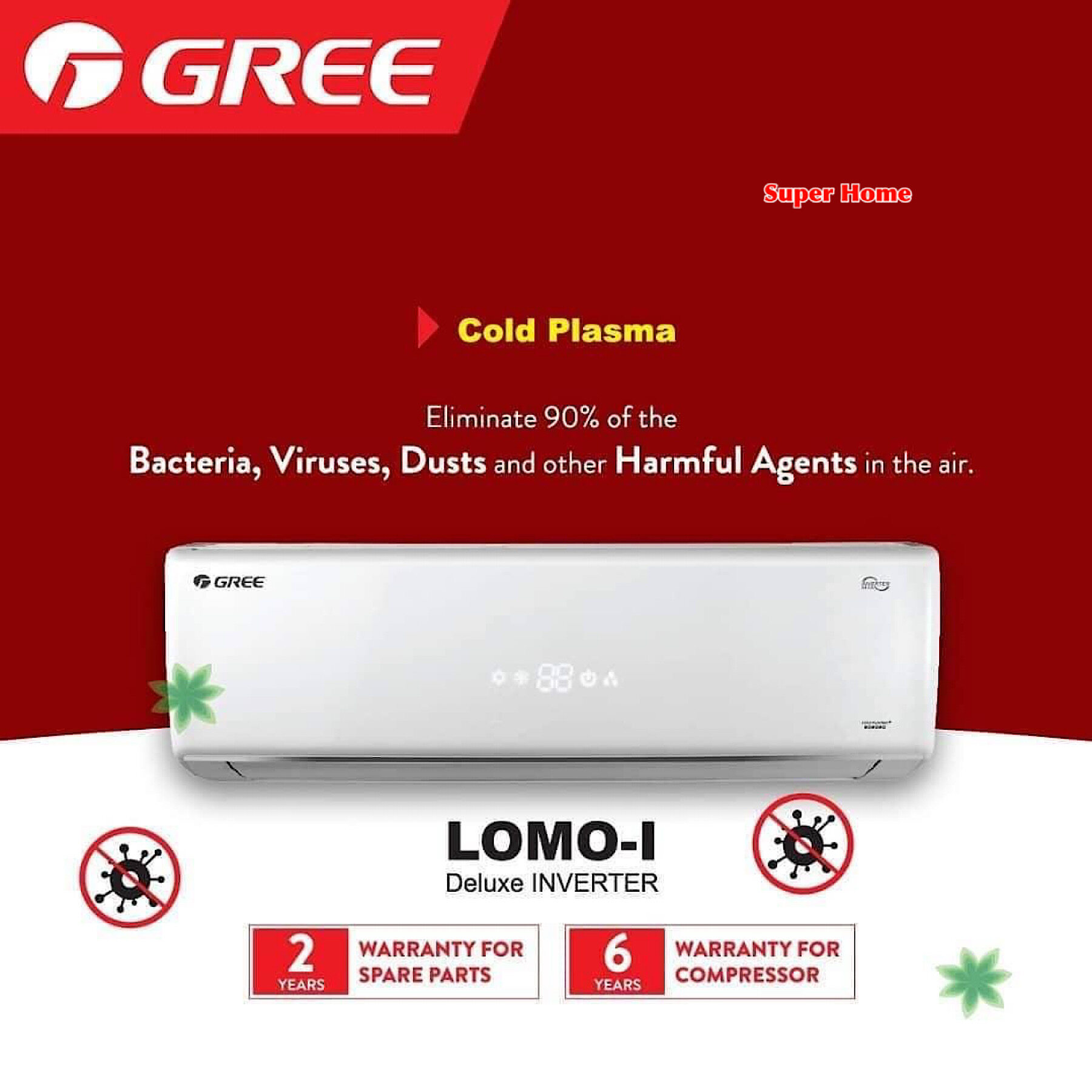 Gree 1hp Inverter Aircond GWC09QBK3DNC8B/I & GWC09QBK3DNA1B/O 1.0hp