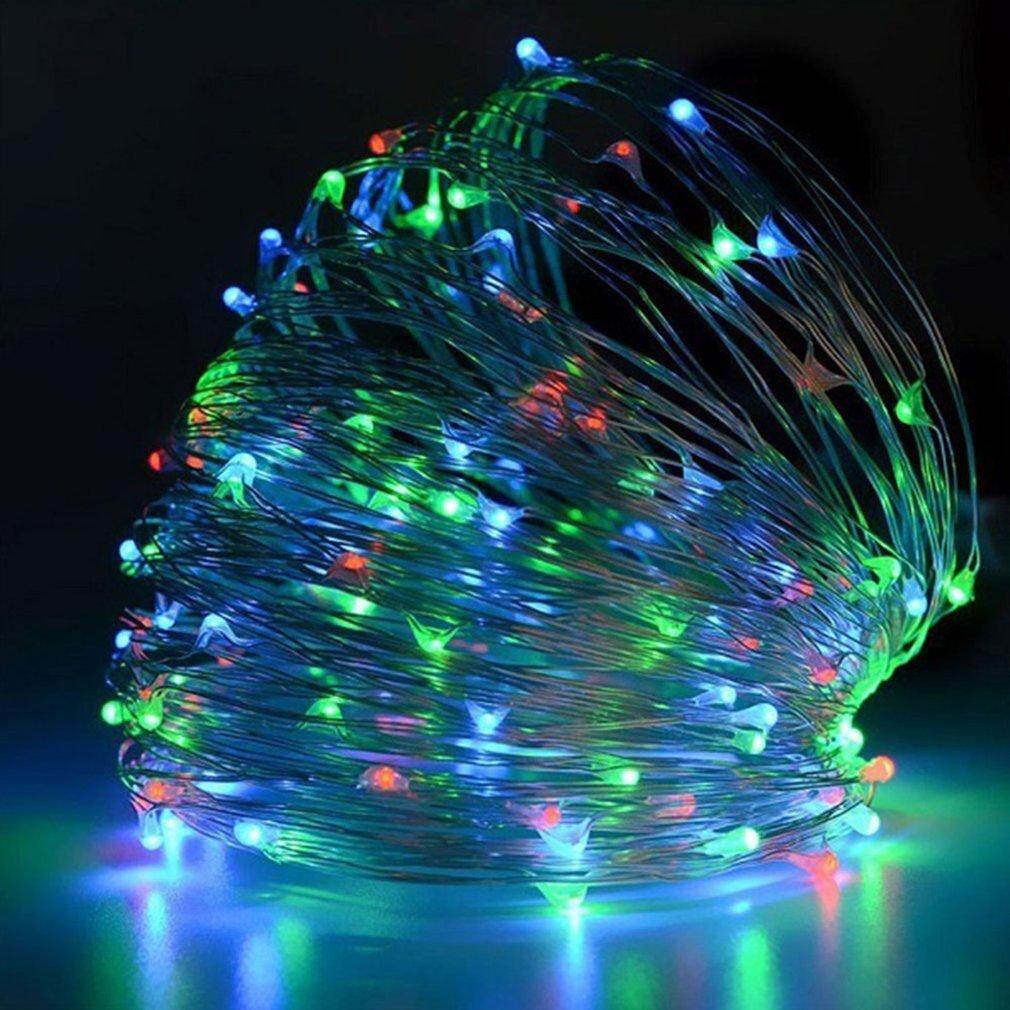 Allwin 12 M 100 LED 8 ฟังก์ชั่นพลังงานแสงอาทิตย์กันน้ำกลางแจ้งไฟสีทองแดงเส้นตกแต่ง