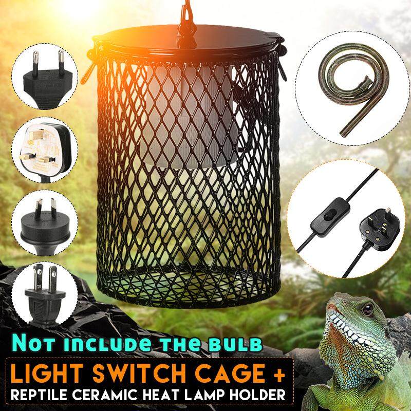 Generic Reptile Ceramic Heat Lamp Holder + Light Switch Cage For