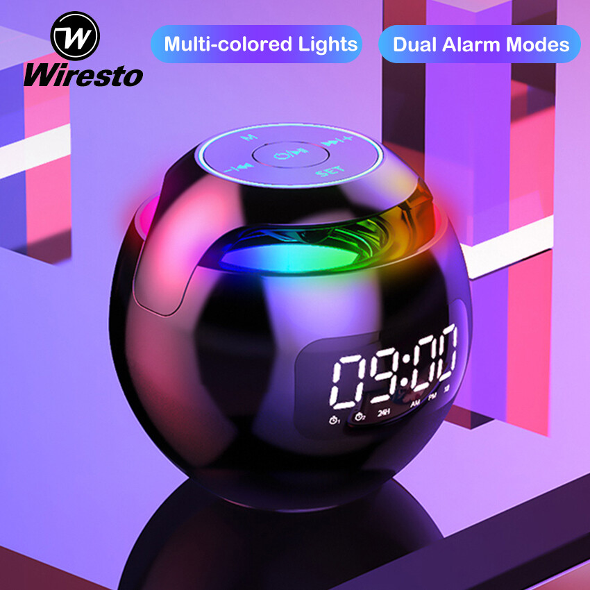 Wiresto Loa Bluetooth đèn Led Không Dây Loa Loa Bass TWS Loa Âm Thanh Nổi Âm Thanh Vòm Cuộc Gọi Di Động Không Dây Loa Đèn LED Nhiều Màu Loa Ngoài Trời Có Đồng Hồ Báo Thức Cho Máy Tính Xách Tay Điện Thoại Hỗ Trợ TF FM