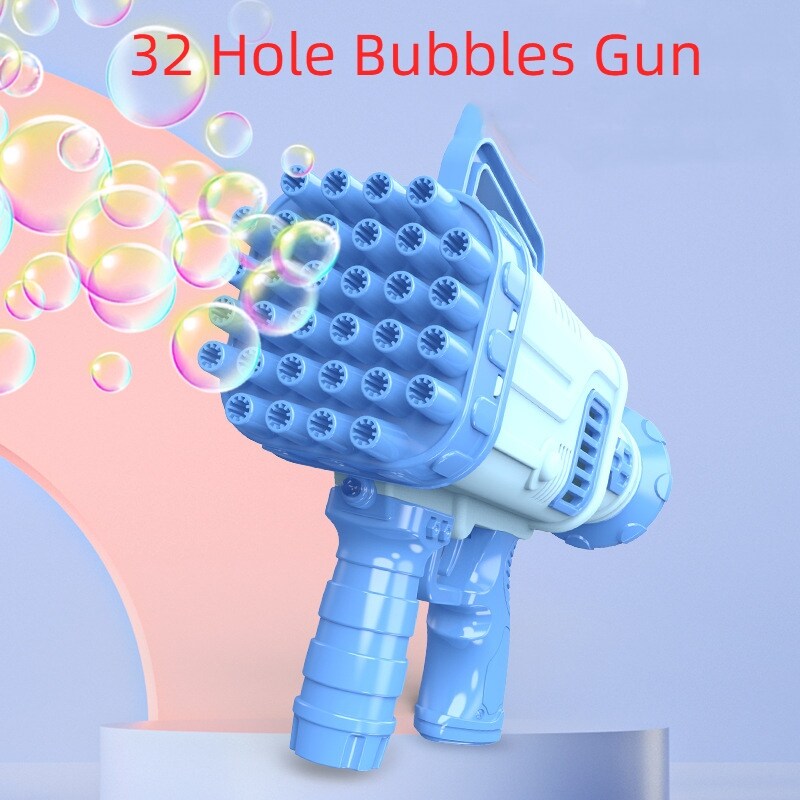 [HOT CXYHEWOIH 519] pistola de burbujas de 32 agujeros Para niños juguete de cohete jabón máquina de burbujas soplador automático portátil con juguete ligero Para Regalo